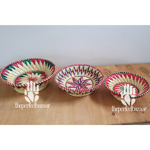 Cesta de hierba Moonj natural multicolor hecha a mano, cesta abierta de hierba Moonj natural de 11 pulgadas, ecológica, duradera, tamaño mini - Product Image 5