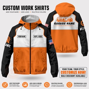 Chaqueta de Trabajo Unisex Personalizada, Manga Larga, Impermeable, Transpirable, Resistente al Viento, 180g Poliéster, Uniforme de Mecánico de Garaje, Transferencia Térmica - Product Image 6
