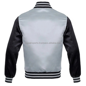 2026 OEM Veste homme grande taille à col montant en satin gris, manches noires, coupe-vent, mode hiver, best-seller, prix de gros - Product Image 2