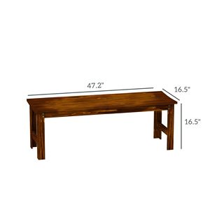 Panca da Giardino a 2 Posti in Bambù per Esterni, Patio, Parco, Bordo Piscina, Senza Schienale, con Seduta a Doghe, Ideale per Centri Commerciali - Product Image 3