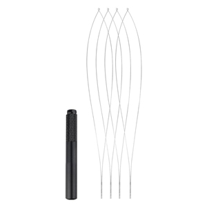 Removable Wire Loop Hair Extension Looper Tool Micro Beads <b>Threader</b> Pulling Hook Handle Set Feather Extension Hairdressing - Product Image 1