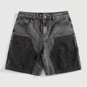 Pantalones Cortos de Mezclilla para Hombre, Estilo Vintage, Personalizados, con Pedrería, de Fabricante de Ropa Urbana - Product Image 1