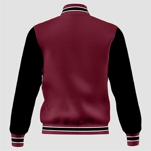 Veste varsity bordeaux pour homme, manches noires, style letterman, veste bomber de baseball bicolore, veste athlétique, veste varsity Pakistan. - Product Image 2