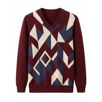 Pull pour homme en laine mélangée, épais et texturé, couleur crème blanc cassé, col rond, manches longues, chaud et pur.