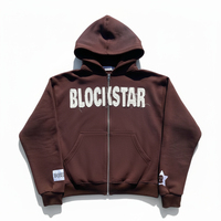 Ensemble sweat à capuche et short personnalisé OEM, effet délavé, vieilli, vintage, avec impression en relief, fermeture éclair intégrale, pour homme