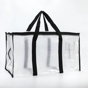 Sac fourre-tout en PVC transparent avec poignées noires, fermeture éclair, style minimaliste, souple, unisexe, pour la chasse - Product Image 3