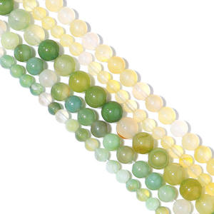 Top Grade 6/8/10mm Dyed Apple Green Agate <b>Stone</b> <b>Beads</b> Tricolor Grape Agate Light Yellow Loose <b>Stone</b> <b>Beads</b> Handmade Jewelry - Product Image 5