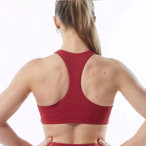 Custom Logo Sexy Light Support Running Vest Active Workout Crop Top Square Neckline Gym <b>Open</b> Back Strappy Sports <b>Bras</b> For Women - Product Image 6