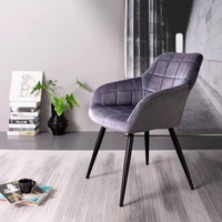 Chaise de salle à manger rembourrée de haute qualité, chaise en tissu moderne avec accoudoirs pour restaurant, café, bistrot et usage domestique