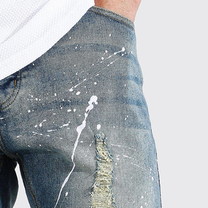 Shorts en jean robustes de créateur pour homme, style charpentier, personnalisables, service OEM, logo personnalisé, couleur unie, taille mi-haute, décontracté, respirant, pour l'été - Product Image 5