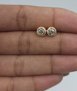 Pendientes de Oro Sólido de 14K con Diamante Cultivado en Laboratorio de 0.30ct, Corte Brillante Redondo, Certificado IGI, para Mujer, Joyería para Fiestas y Regalos - Product Image 2