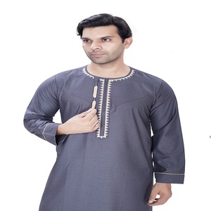 AL ARAB <b>Men's</b> Omani Embroidery <b>Thobe</b>/Thawb-Polyester Viscose Fabric Breathable Anti-Wrinkle Middle Eastern Style Ankle Length - Product Image 2