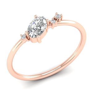 Anillos de Moissanita con Certificación GRA de Oro Rosa Sólido de 14K, Diseño Original REYES, Joyería Fina para Mujer, Elección Perfecta para Compromiso - Product Image 1