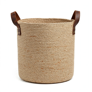 Panier de rangement en jute avec poignées, design moderne pour le rangement, exporté du Bangladesh - Product Image 5