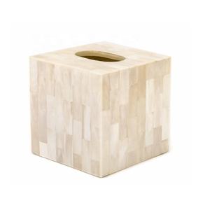 Boîte à mouchoirs décorative en résine noire et blanche avec couvercle en bois, porte-papier pour la maison, l'hôtel, la salle de bain, boîte à bijoux avec couvercle, cadeau - Product Image 6