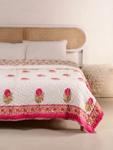 Edredón de algodón bordado bohemio con diseño floral para decoración del hogar, uso en todas las estaciones - Product Image 2
