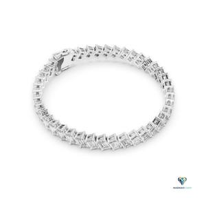 7.52 CT White <b>Gold</b> Emerald Cut Lab Grown Diamond Tennis Bracelet in 14K <b>Solid</b> <b>Gold</b> - Product Image 4