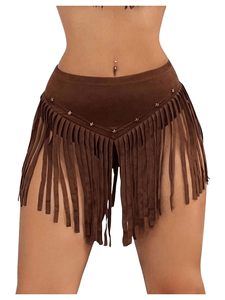 High Street Fashion Vintage Genuine Leather <b>Elastic</b> Waist Mini <b>Skirt</b> for Women Customizable Anti-Wrinkle - Product Image 2