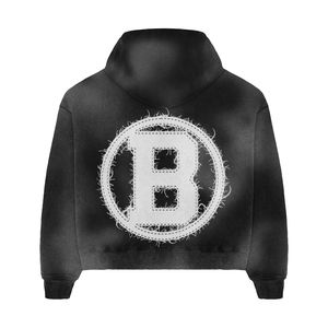 Conjunto de Dos Piezas Personalizado de Talla Grande para Otoño |   Conjunto Unisex de Sudadera con Capucha y Pantalones Cortos de Felpa |   Chándal negro de moda con detalles tejidos - Product Image 3