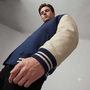 Chaqueta Casual de Béisbol para Hombre, Forro Polar, Cuello Camisero, Cierre de Botones, Chaqueta de Otoño Estilo Béisbol, Chaqueta Letterman Informal - Product Image 5