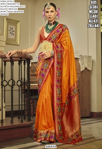 Sari naranja Zariya - Product Image 1