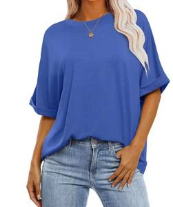 Camiseta de Mujer con Hombros Caídos, Estilo Europeo, Color Sólido, Corte Ajustado, 18 Colores, Informal, Manga Corta, 100% Algodón, para Todas las Temporadas - Product Image 5