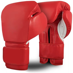 Gants de boxe blancs en PU imperméables à lacets, fermeture à lacets pour les doigts entiers, équipement d'entraînement pour adultes - Product Image 4