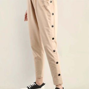 Pantalon de jogging en coton respirant pour femme avec logo personnalisé, devant plat, pour musculation et course à pied, vente en gros - Product Image 6