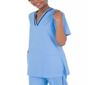 ชุดยูนิฟอร์มแพทย์พยาบาลแบบสวมใส่สบาย ระบายอากาศได้ดี ผลิตจากผ้าฝ้าย 100% คอวี แขนสั้น ขายดี - Product Image 2