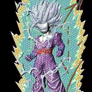 Colgante Personalizado Super Guerrero con Incrustaciones de Moissanita, Inspirado en Anime, Collar de Plata Estilo Hip Hop para Hombre y Mujer - Product Image 3