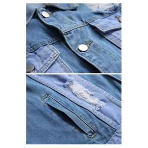 Winter Wear Men's <b>Denim</b> <b>Jackets</b> Solid Color <b>Custom</b> OEM Service Latest Style Plain Dyed High Quality Front Logo - Product Image 4