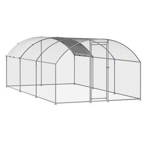 Grande Pollaio in Metallo 9.8x19.3x6.5 ft con Tetto a Cupola, Pollaio Accessibile con Serratura di Sicurezza per Fattorie - Product Image 4