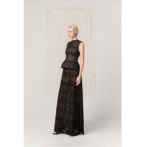 Faldas largas ecológicas para mujer, falda maxi de encaje floral NOCTURNE, MOQ bajo, falda de cintura alta para mujer, línea A, ecológica - Product Image 3