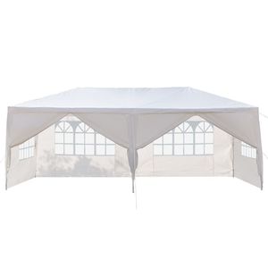 Tenda per Feste all'Aperto 10x20 FT con 6 Pareti Laterali Rimovibili, Gazebo Impermeabile in PVC per Matrimoni, Modello D0100XUTPI7 Bianco - Product Image 2