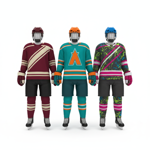 Uniforme de Hockey sur Glace d'Hiver Personnalisé pour Équipe, Vente en Gros, Modèle 2026 |   Équipement d'équipe de transfert de chaleur avant |   Léger, 100% polyester, OEM - Product Image 4