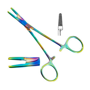 Tijeras Portaagujas Olsen Hegar de 5 1/2 Pulgadas, Acero Inoxidable, Instrumentos Quirúrgicos Médicos, Mango con Recubrimiento de Color para Mejor Agarre - Product Image 1