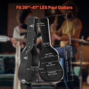 Custodia rigida per chitarra acustica a forma di zucca 43.31 con chiusura a chiave, imbottitura in PVC e rivestimento morbido per protezione strumento musicale - Product Image 2
