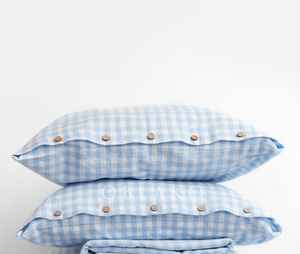Housse de coussin 100% coton, bouton en bois, rayures unies, tissu tissé vintage personnalisé, forme carrée, pour la maison, l'hôpital, l'hôtel - Product Image 3