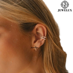 High Quality Jewelux VVS Diamond <b>Stud</b> Earrings 925 Sterling <b>Silver</b> Rhodium Plated IGI Certified for Women's Wedding Anniversary - Product Image 2