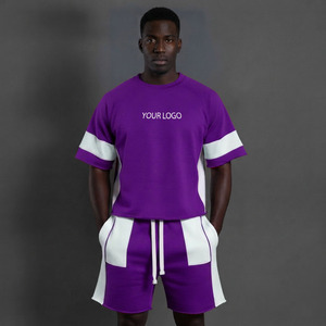 Conjunto de Camiseta y Pantalones Cortos para Hombre, Talla Grande 5XL, Estilo Urbano, 100% Algodón, Secado Rápido, Transpirable, Estampado - Product Image 5