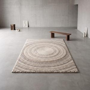 Tapis élégant en laine crème tissé à la main, couleur unie, antidérapant, à poils moyens, pour salon moderne, chambre, entrée, usage domestique et commercial - Product Image 3