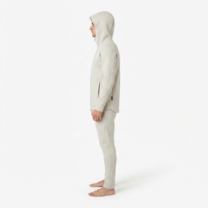 OEM Mens Asymmetrical Diagonal Zip for <b>Hoodie</b> 420GSM Heavyweight Windproof Minimalist <b>Techwear</b> Organic Cotton Recycled <b>Hoodie</b> - Product Image 3
