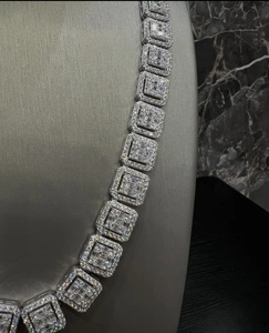 Indian Exporter Fashion Moissanite Diamond Cuban Chain for Engagement Celebration Elegant Sterling <b>Silver</b> Jewelry for Sale - Product Image 2