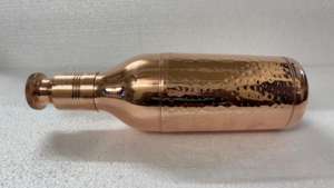 Botella de Agua de Cobre Puro de Doble Pared con Tapa Hermética para Bebidas Ayurvédicas, Uso en Casa, Oficina, Viajes y Actividades al Aire Libre - Product Image 2