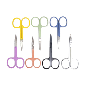Sharp Stainless Steel Manicure Scissors Straight Blade <b>Cuticle</b> <b>Trimmer</b> 8.6cm Round Handle Durable Plastic Grip Precision Nail - Product Image 4