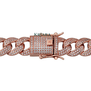 สร้อยข้อมือเพชรเลี้ยงในห้องปฏิบัติการชุบทอง 18K เงินแท้ 925 สำหรับผู้ชาย สไตล์ฮิปฮอป ทรงกลมเจียระไนแบบบริลเลียนท์ เหมาะสำหรับสวมใส่ทุกวัน โซ่โลหะมีค่า - Product Image 4
