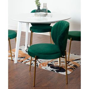 Set da Pranzo Contemporaneo Amoa 5 Pezzi, Tavolo Rotondo Bianco con 4 Sedie per Sala da Pranzo Moderna - Product Image 3