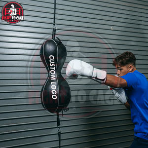 Sac de boxe double extrémité en cuir PU de haute qualité avec ballon de réflexe et câbles réglables pour la vitesse, la précision et la coordination - Product Image 5
