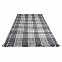 DECORDEC Tapis moderne épais en laine tufté à la main, à motifs écossais/à carreaux/à losanges, antidérapant et écologique, pour salons de maison et d'hôtel