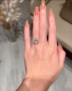 3.5 Carat Pear Cut Diamond <b>Solitaire</b> Engagement <b>Ring</b> for Women | IGI Certified Gold Wedding <b>Ring</b> | Luxury Bridal for Anniversary - Product Image 2